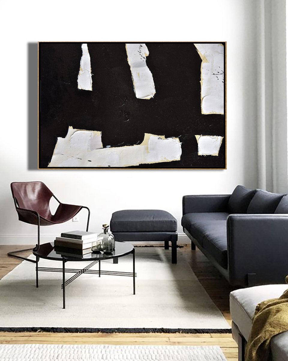 Horizontal Palette Knife Minimalist Art #C14Z